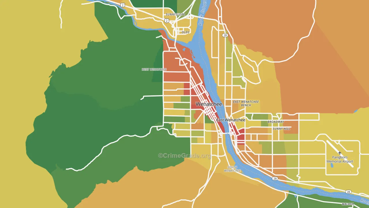 98801, WA Map of Theft Rates