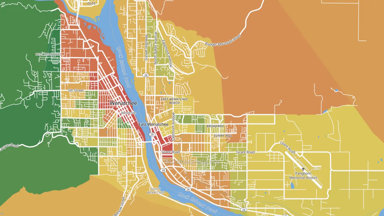 98802, WA Map of Theft Rates