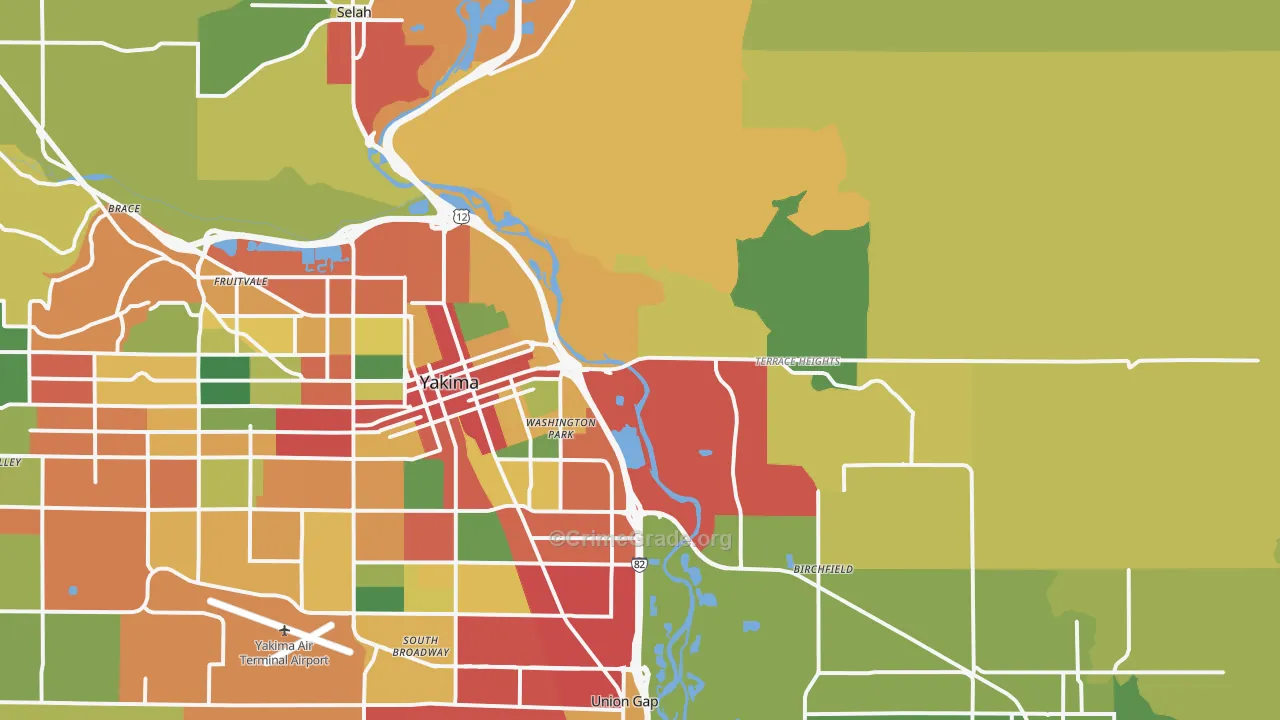 98901, WA Map of Theft Rates