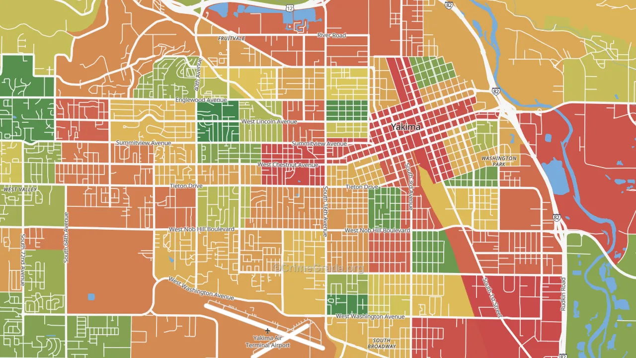 98902, WA Map of Theft Rates