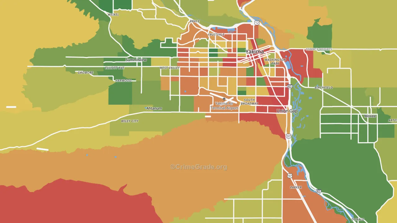 98903, WA Map of Theft Rates
