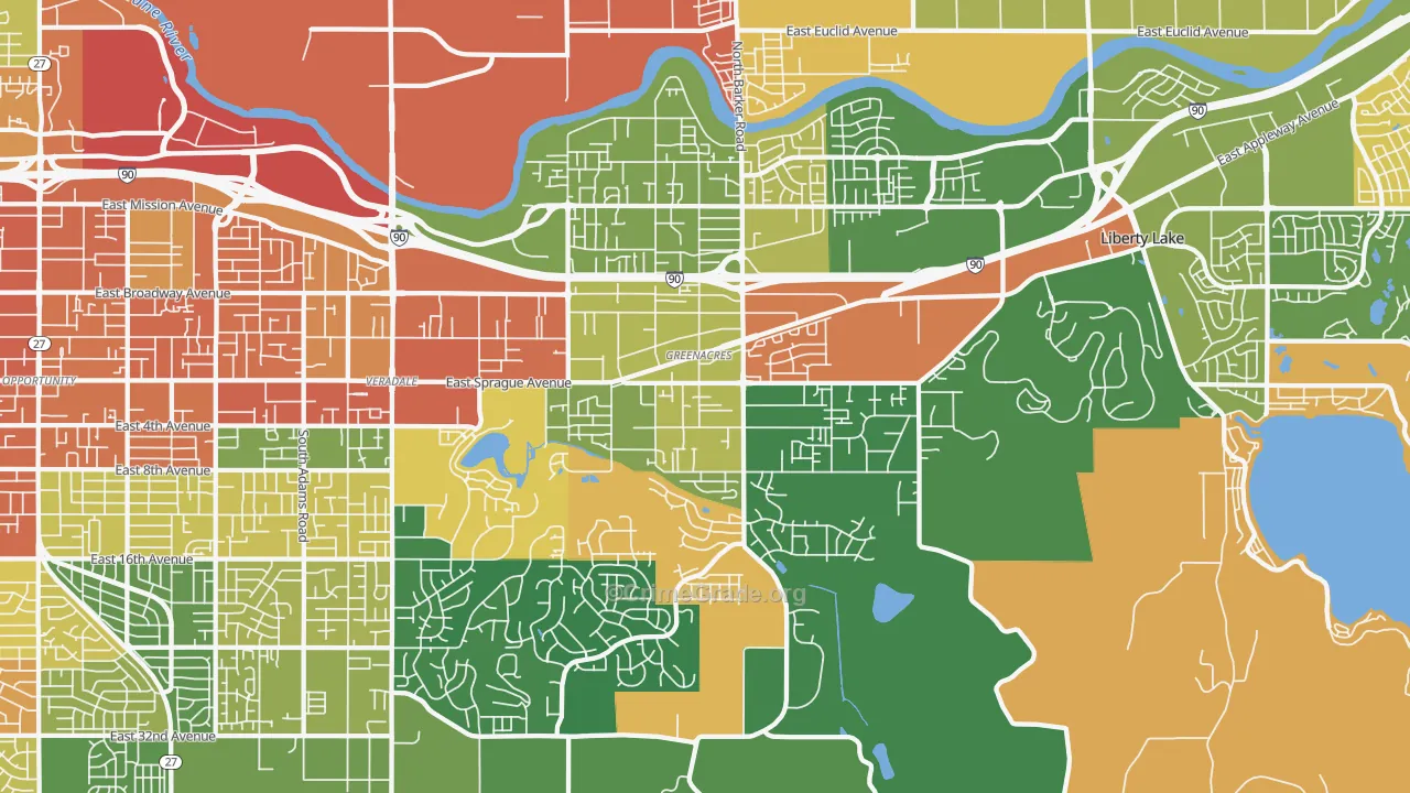 99016, WA Map of Theft Rates