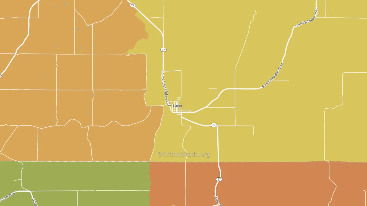 99018, WA Map of Theft Rates