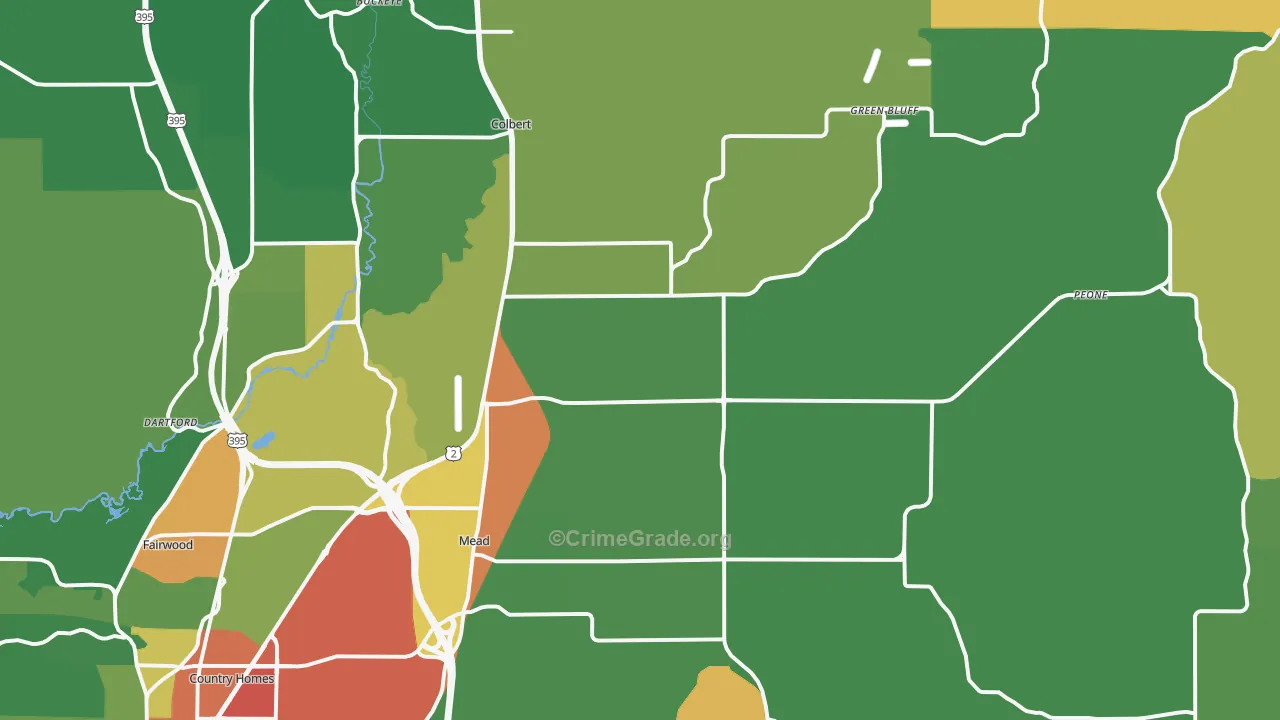 99021, WA Map of Theft Rates