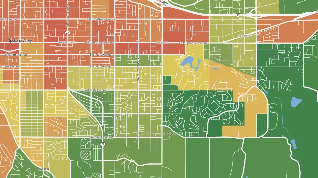 99037, WA Map of Theft Rates