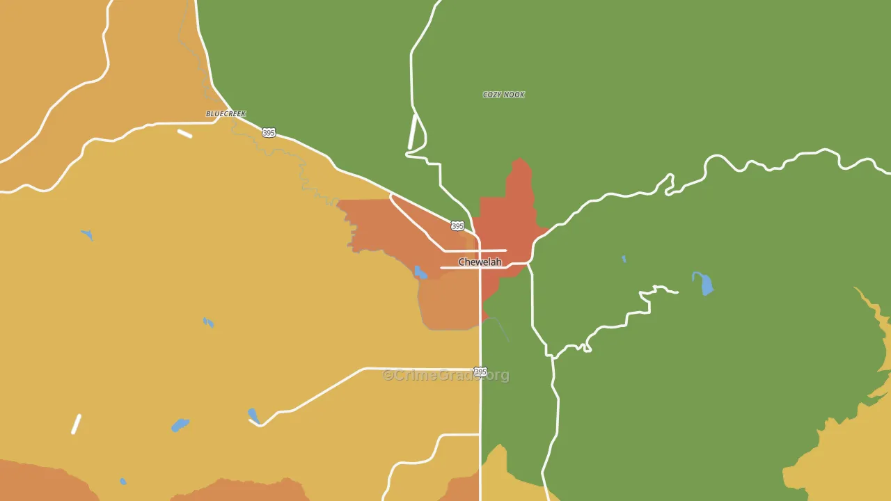 99109, WA Map of Theft Rates