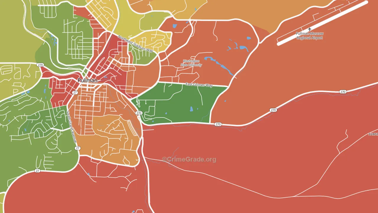 99164, WA Map of Theft Rates