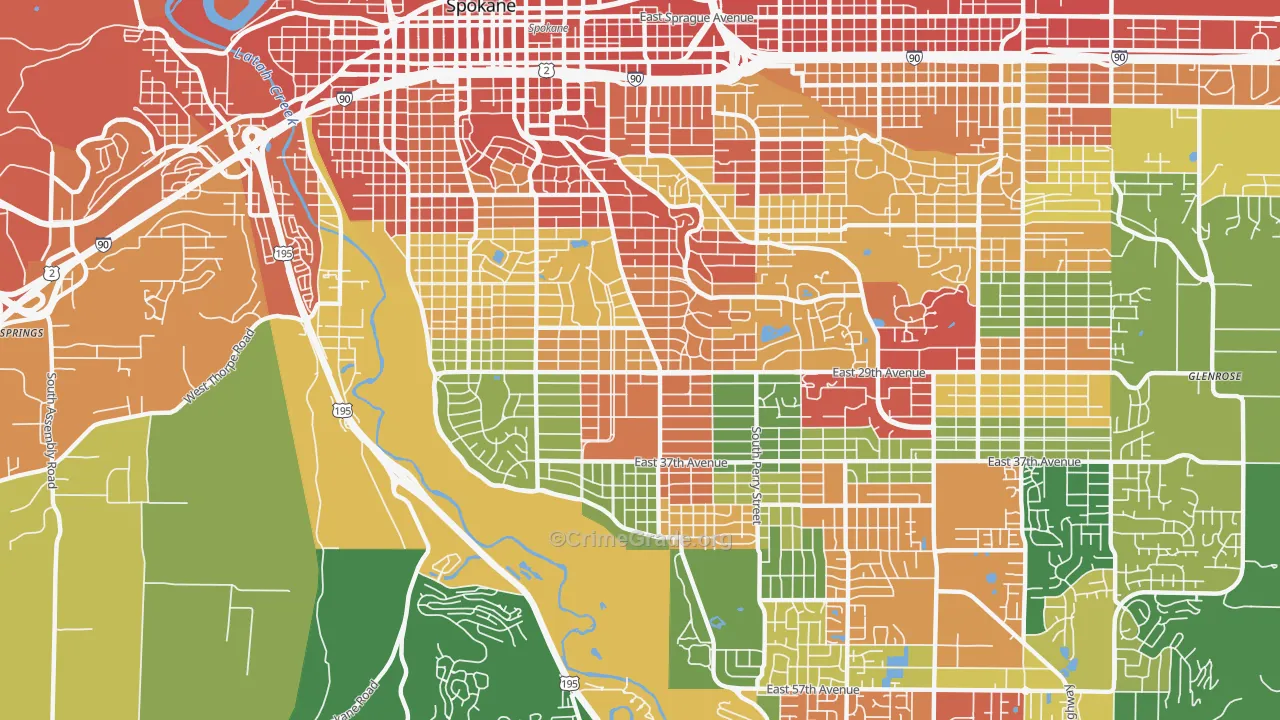 99203, WA Map of Theft Rates