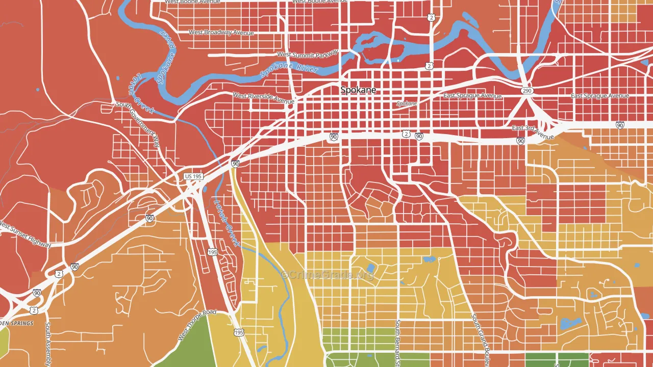 99204, WA Map of Theft Rates
