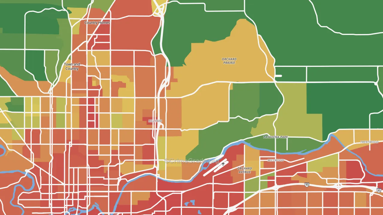 99217, WA Map of Theft Rates