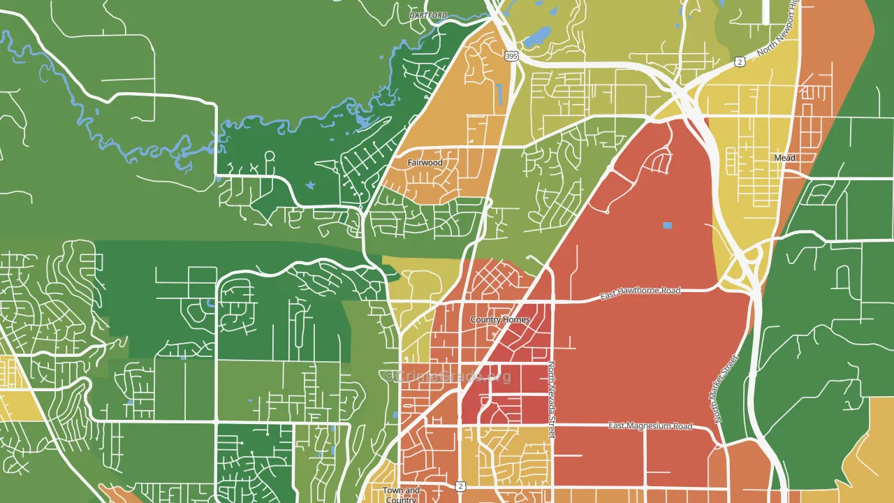 99218, WA Map of Theft Rates