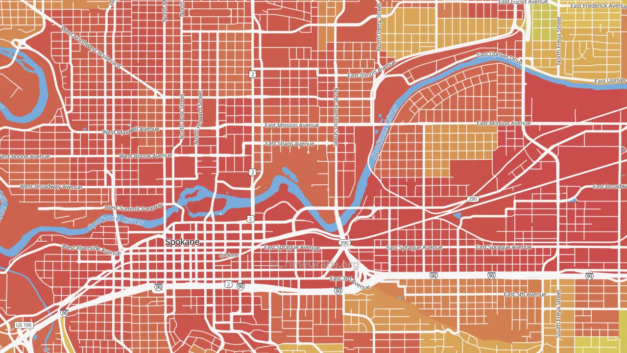 99258, WA Map of Theft Rates
