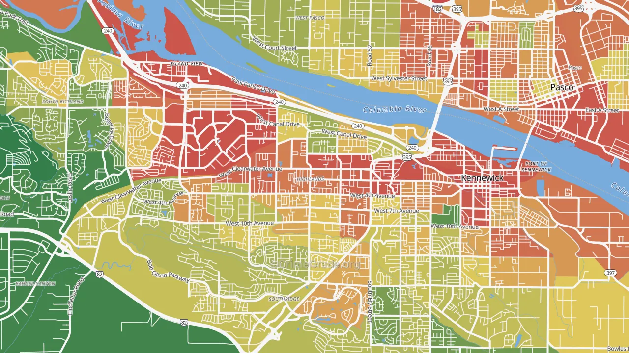 99336, WA Map of Theft Rates