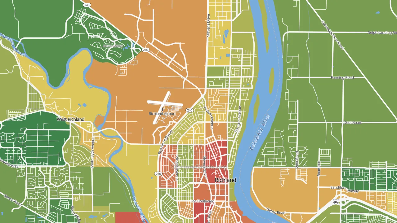 99354, WA Map of Theft Rates