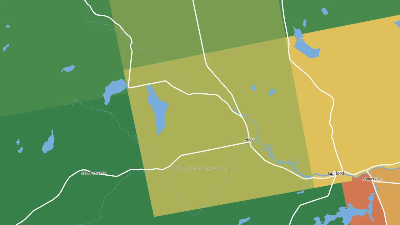 Abbot, ME Map of Theft Rates