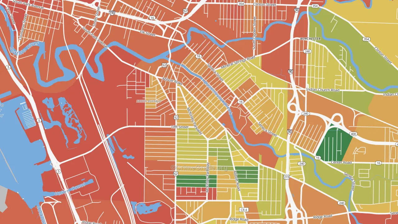 Abbott McKinley, Buffalo, NY Map of Theft Rates