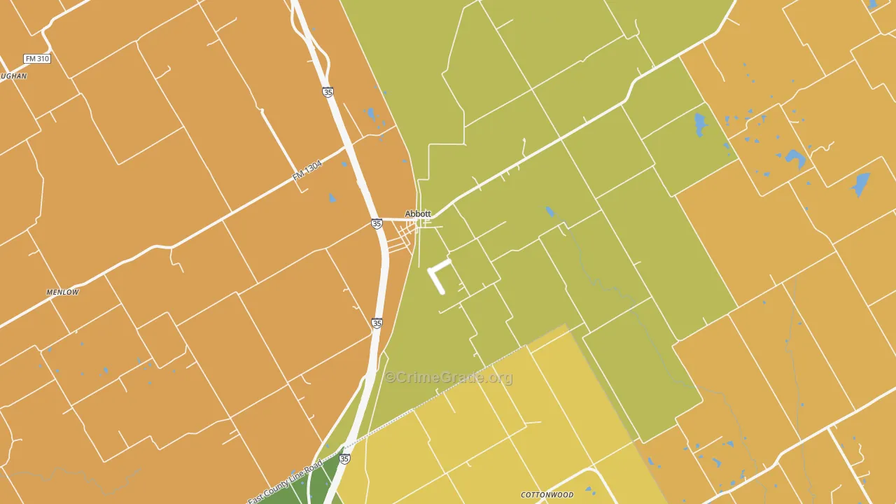 Abbott, TX Map of Theft Rates