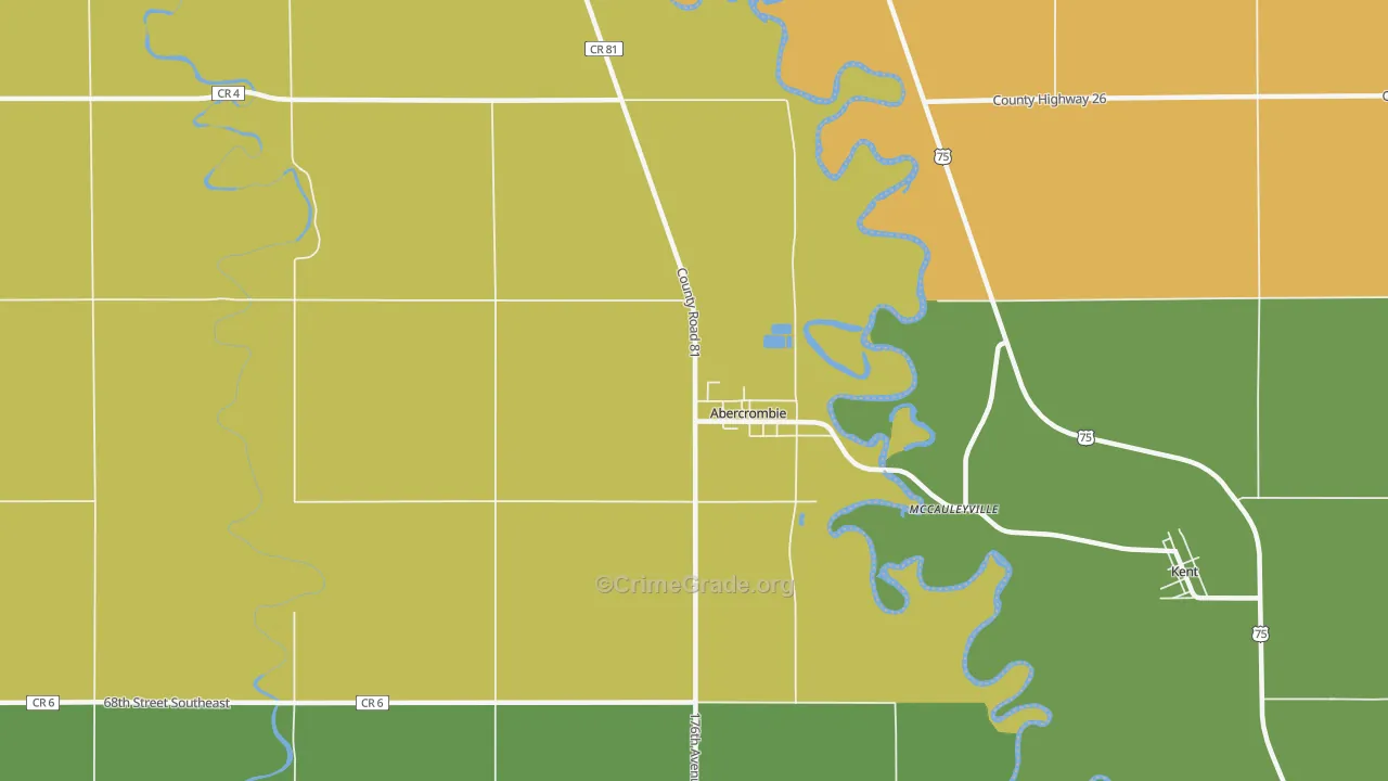 Abercrombie, ND Map of Theft Rates