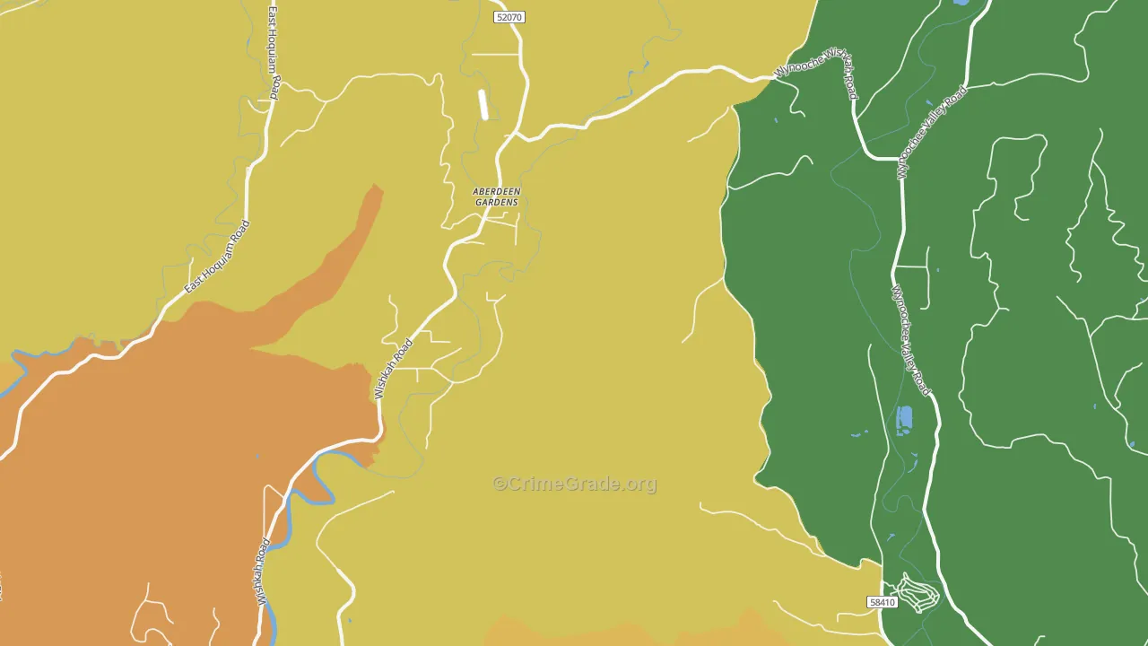 Aberdeen Gardens, WA Map of Theft Rates