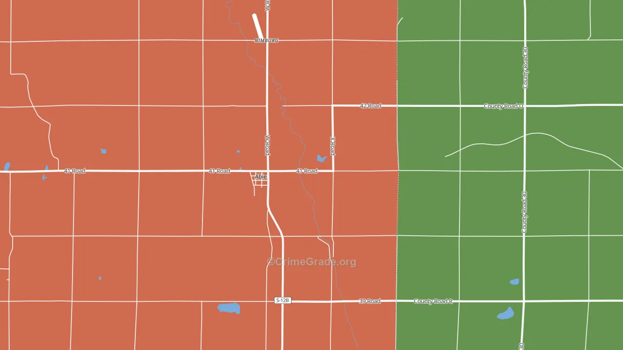 Abie, NE Map of Theft Rates