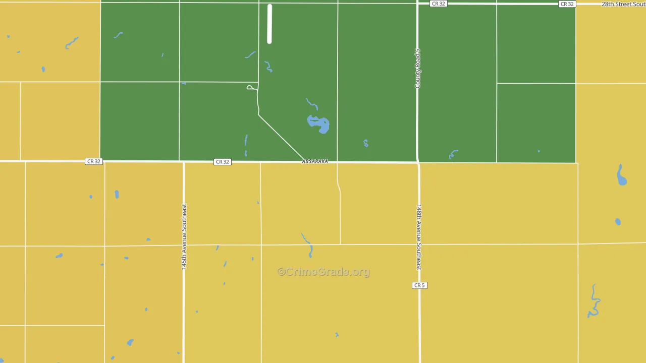 Absaraka, ND Map of Theft Rates