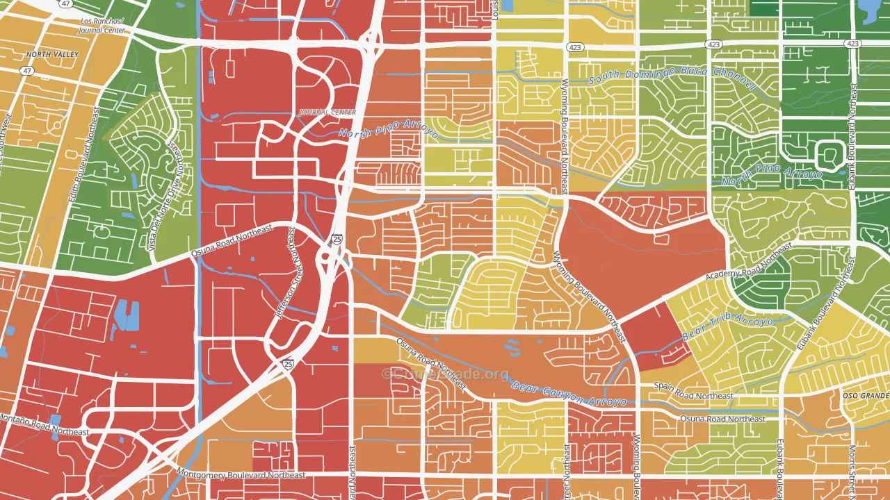 Academy Acres North, Albuquerque, NM Map of Theft Rates