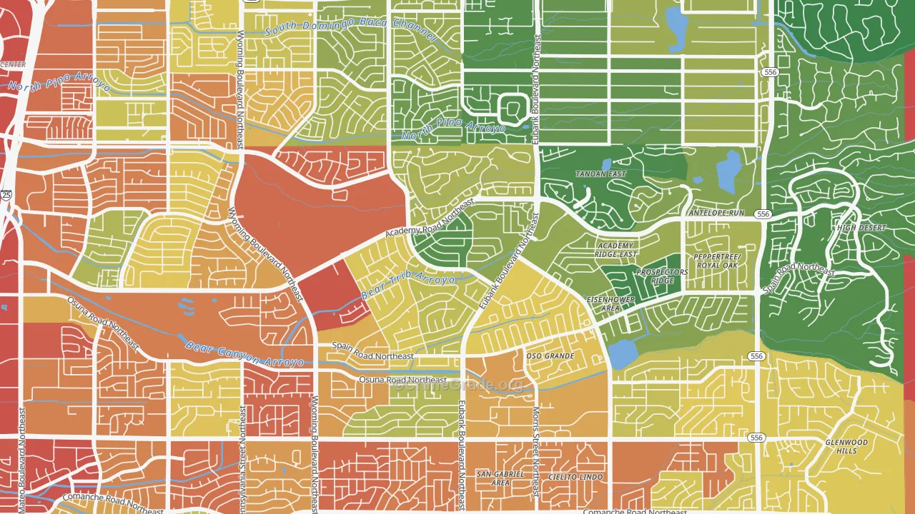 Academy Hills Park, Albuquerque, NM Map of Theft Rates
