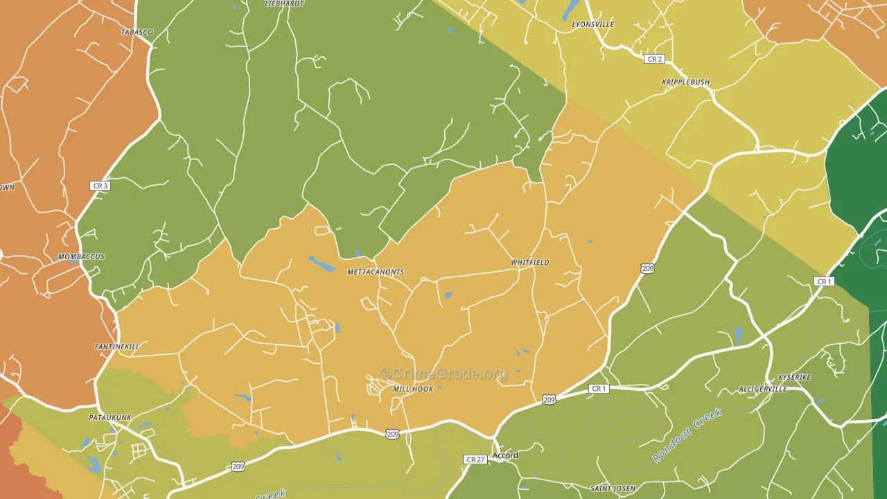 Accord, NY Map of Theft Rates