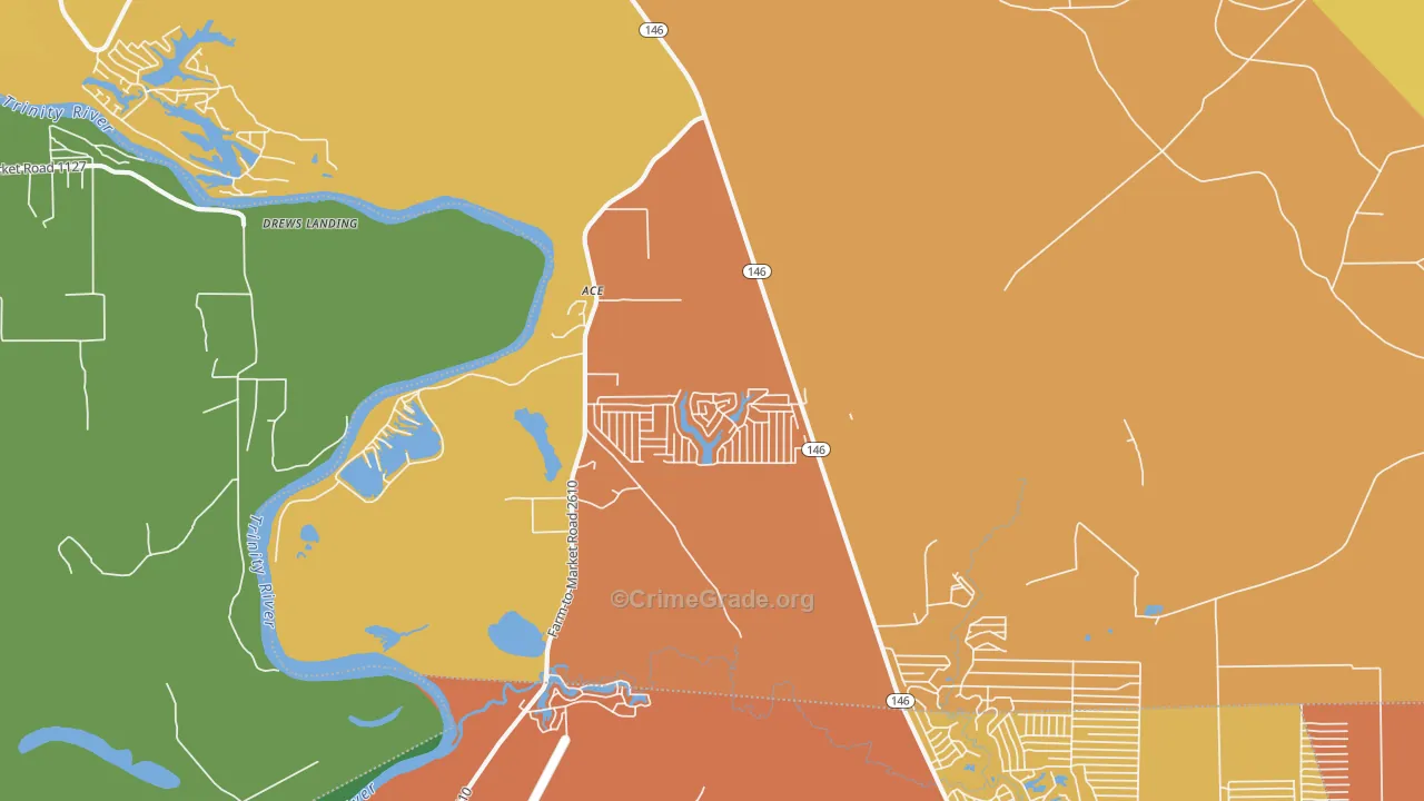 Ace, TX Map of Theft Rates