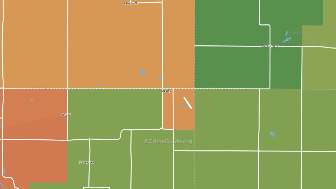 Ackley, IA Map of Theft Rates