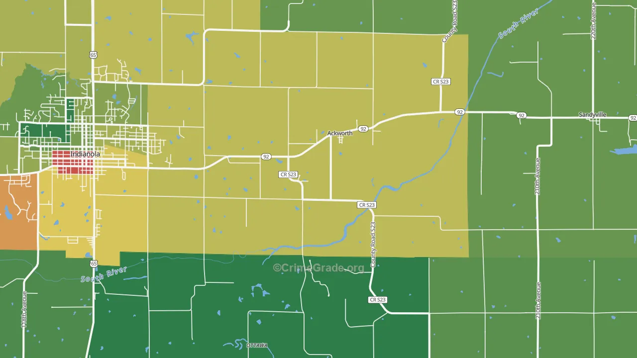 Ackworth, IA Map of Theft Rates