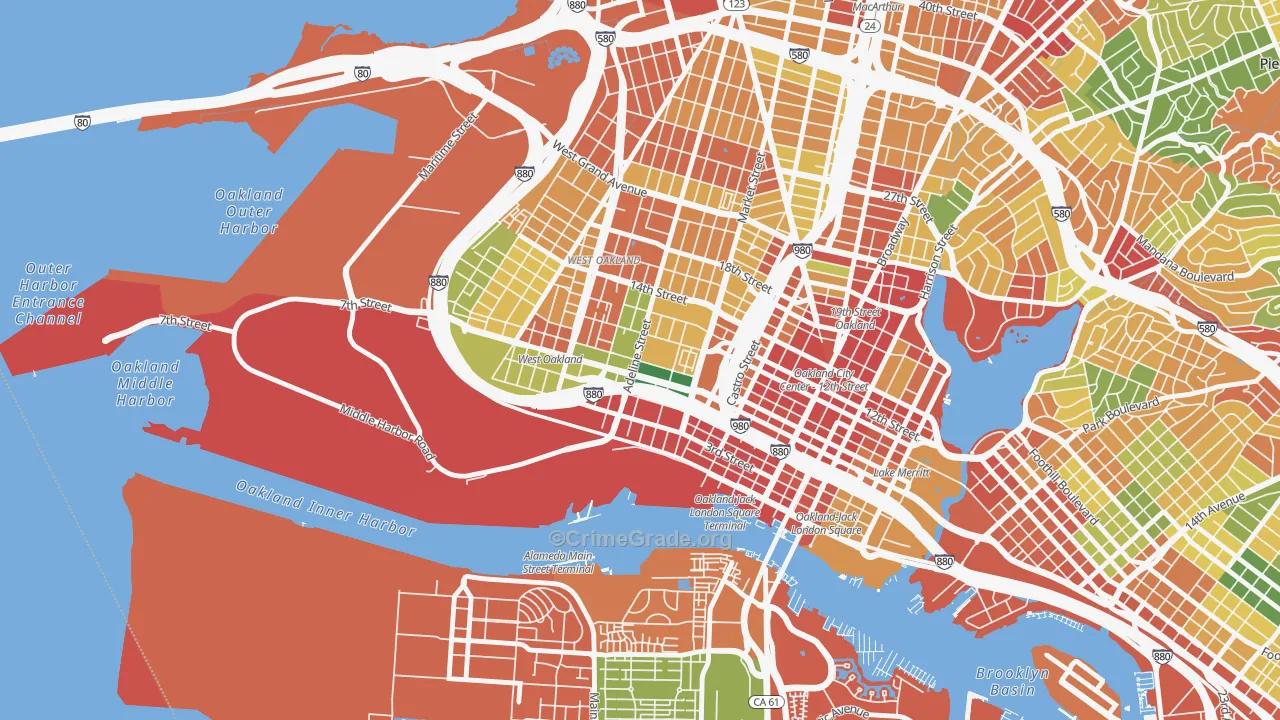 Acorn, Oakland, CA Map of Theft Rates