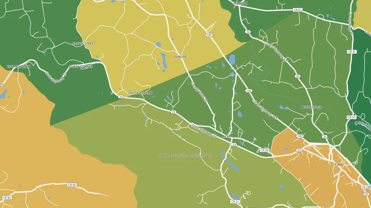 Acra, NY Map of Theft Rates