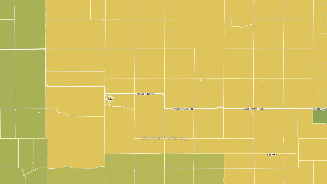 Ada, KS Map of Theft Rates