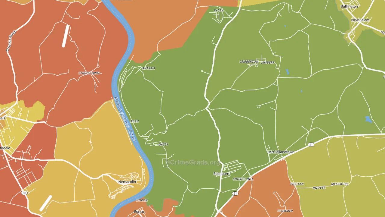 Adah, PA Map of Theft Rates