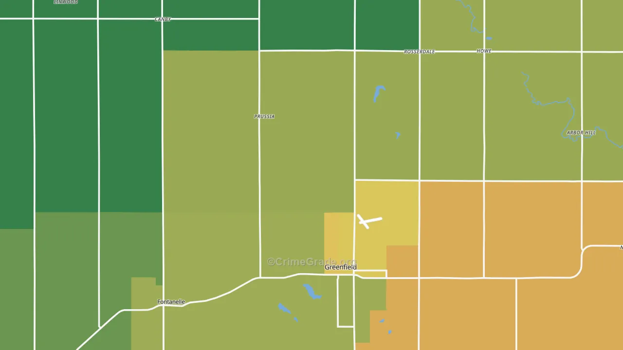 Adair County, IA Map of Theft Rates