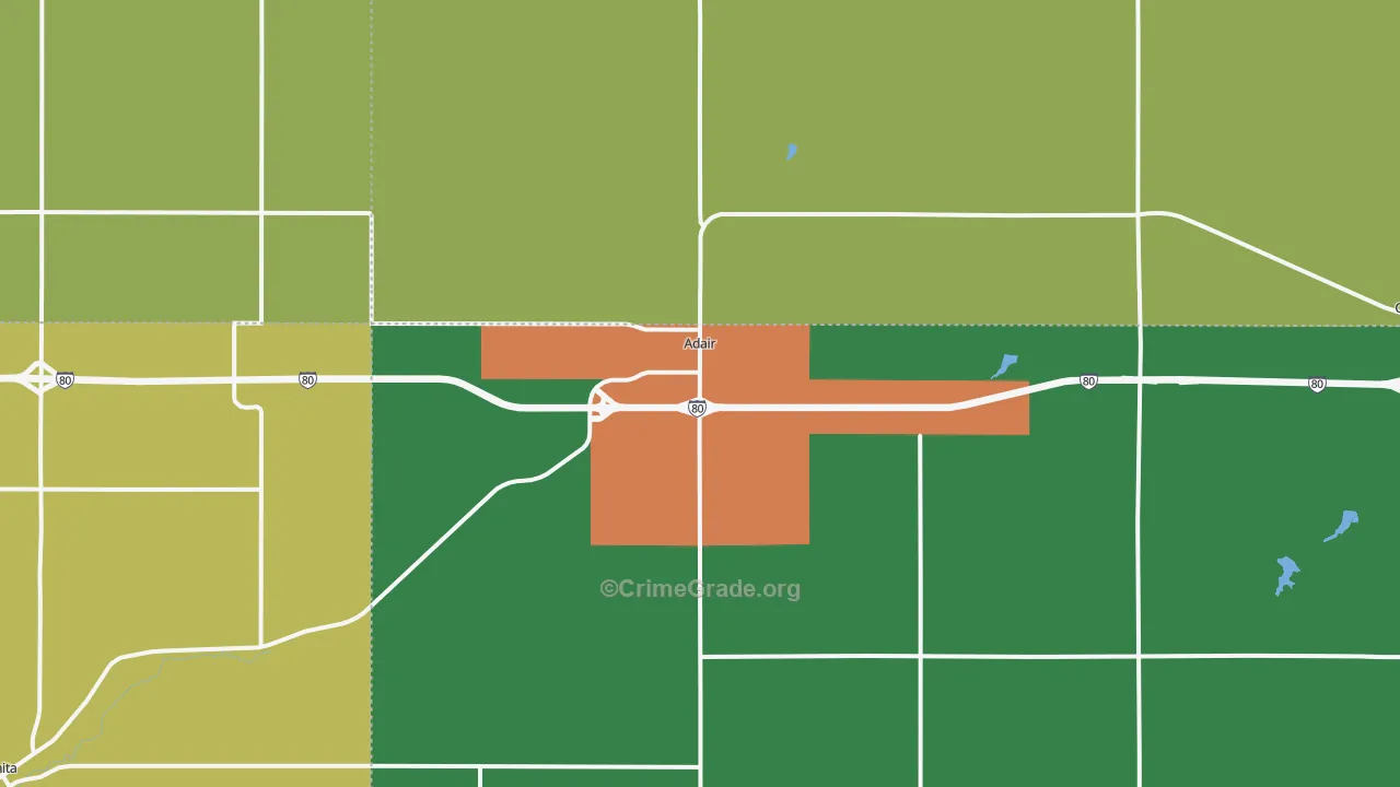 Adair, IA Map of Theft Rates