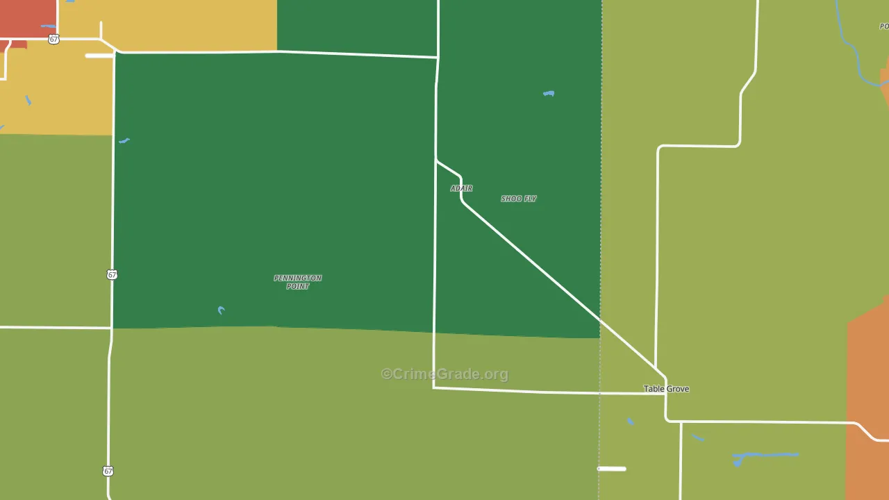 Adair, IL Map of Theft Rates