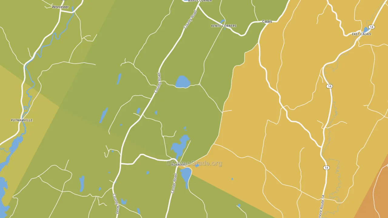 Adamant, VT Map of Theft Rates