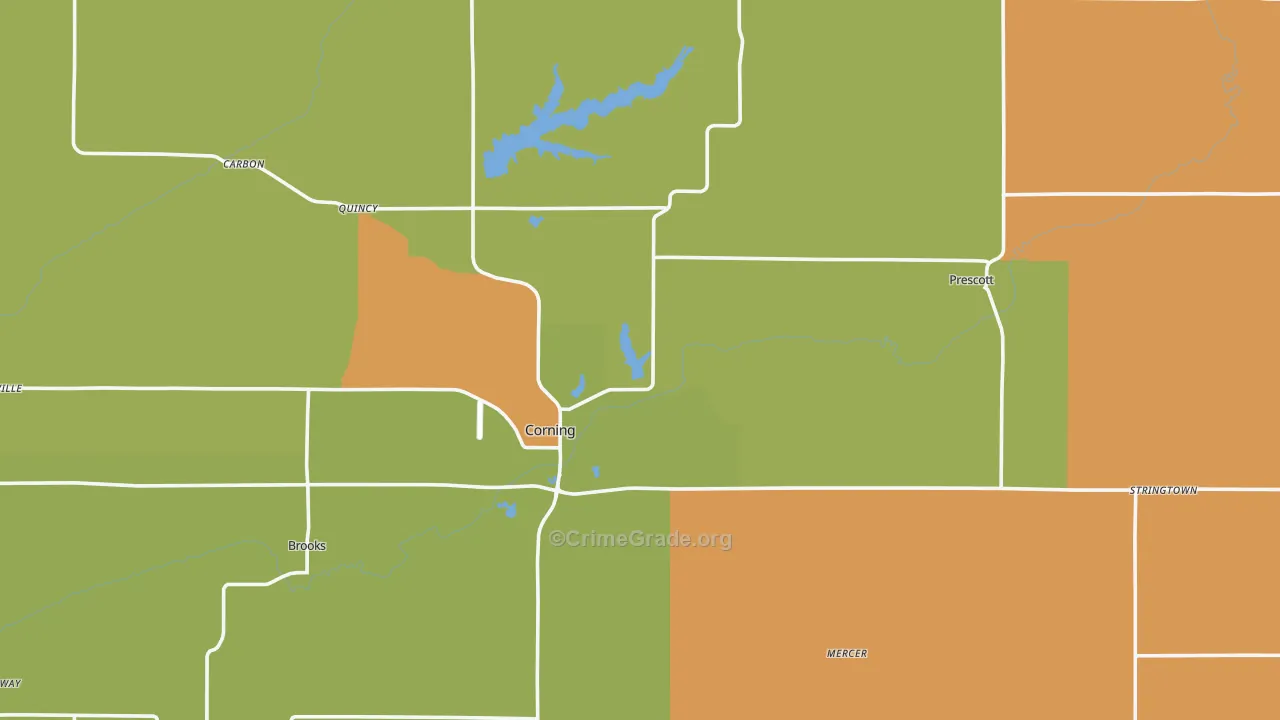 Adams County, IA Map of Theft Rates
