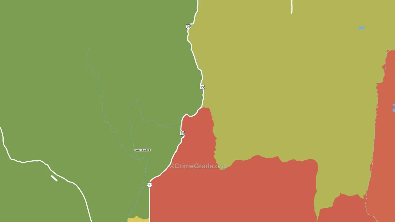 Adams County, ID Map of Theft Rates
