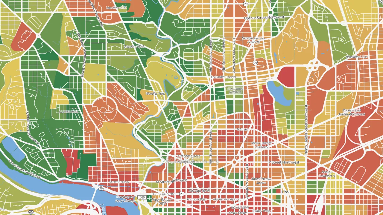 Adams Morgan, Washington, DC Map of Theft Rates