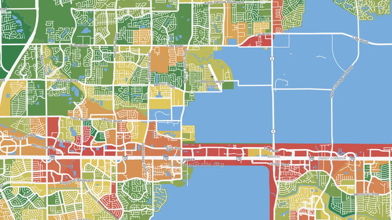 Addicks-Park ten, Houston, TX Map of Theft Rates