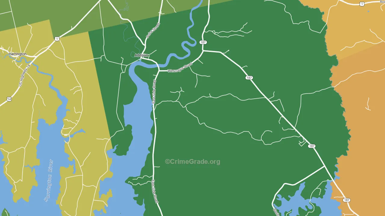 Addison, ME Map of Theft Rates