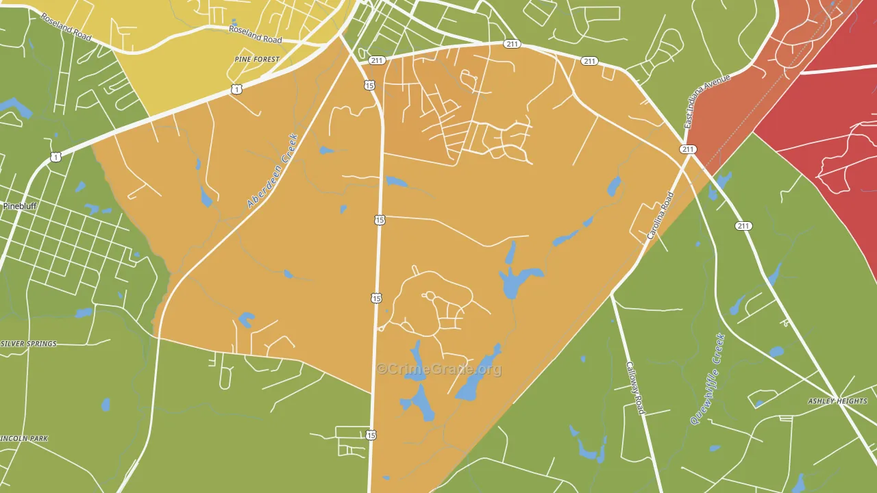 Addor, NC Map of Theft Rates