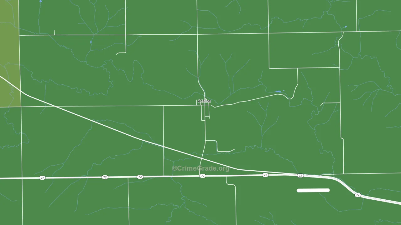 Adeline, IL Map of Theft Rates