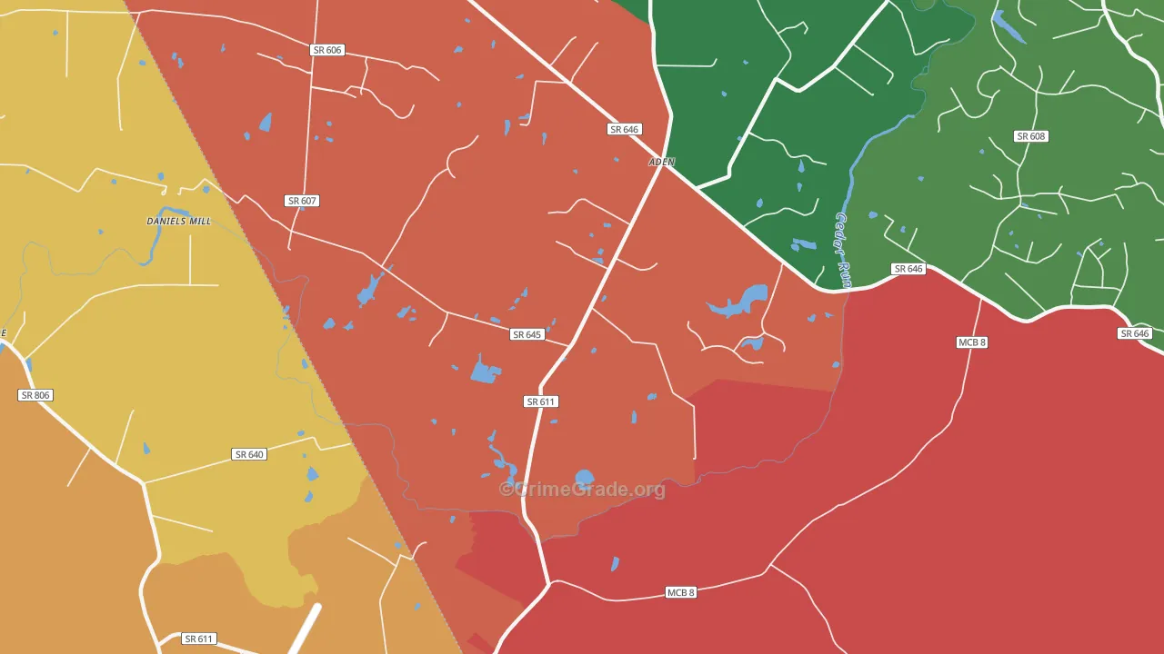 Aden, VA Map of Theft Rates