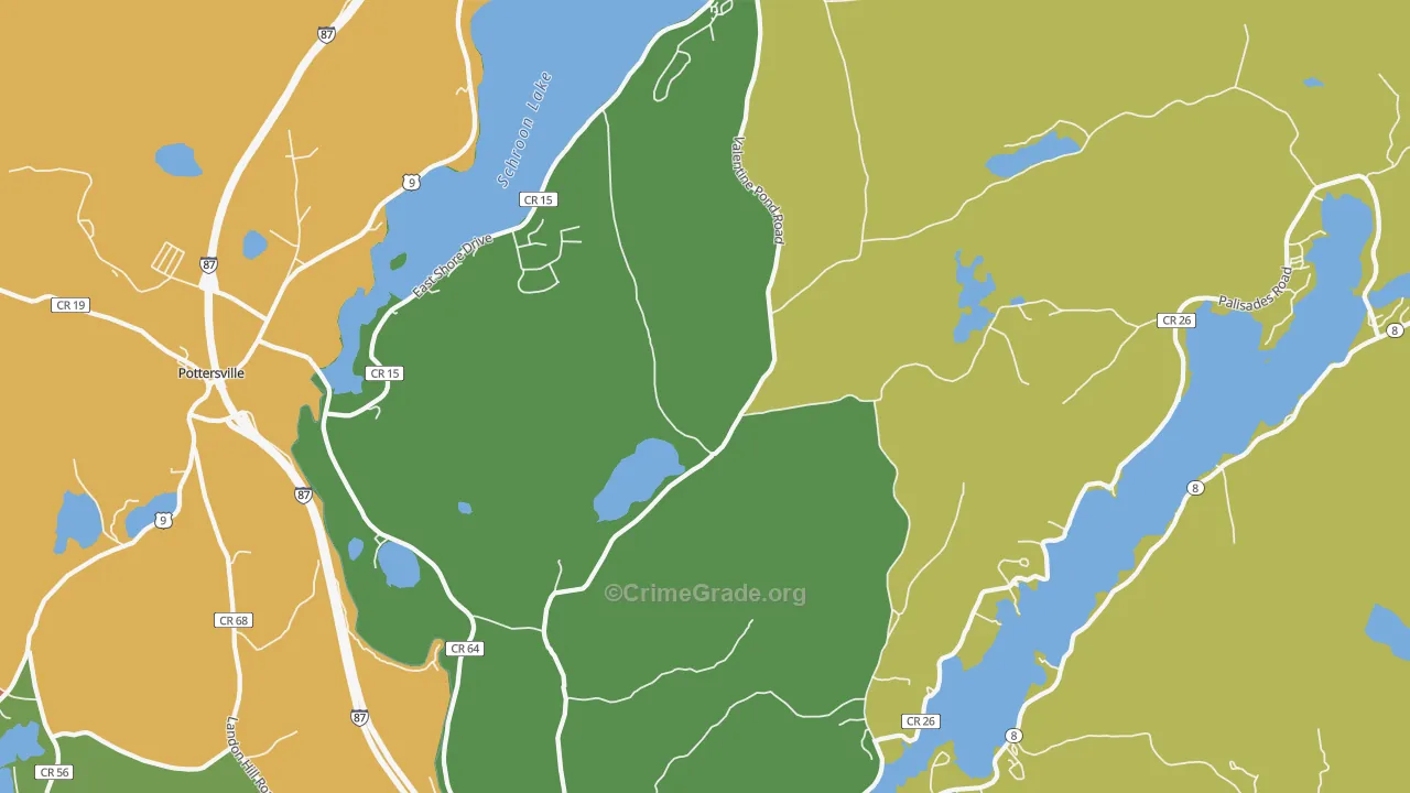 Adirondack, NY Map of Theft Rates