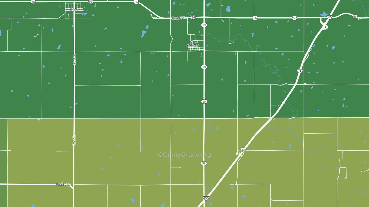 Admire, KS Map of Theft Rates
