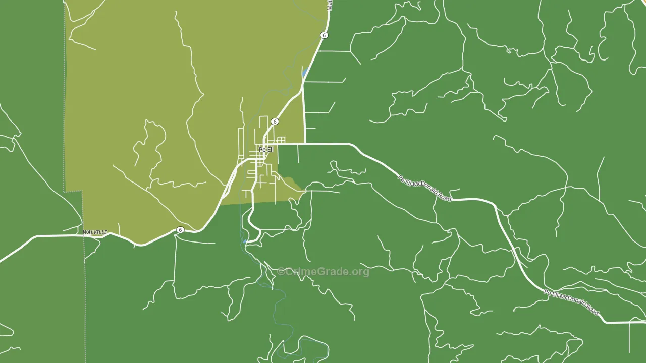 Adna, WA Map of Theft Rates